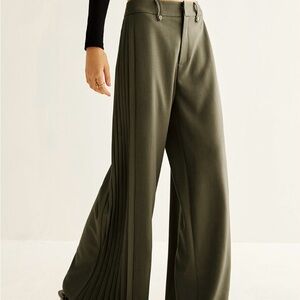 Commense Olive Wide-Leg Pants
